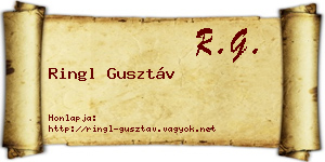 Ringl Gusztáv névjegykártya